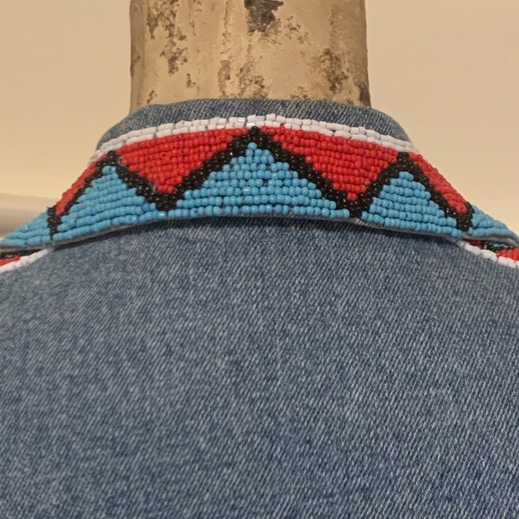 🪡 beaded Denim Jacket Blazer 🧵 - Picture 8 of 16
